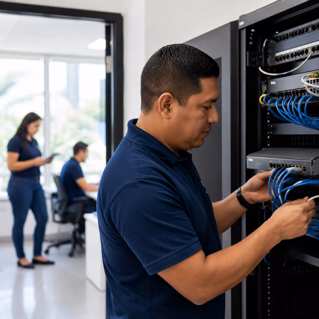 Oficina de gobierno con infraestructura de datos soberana