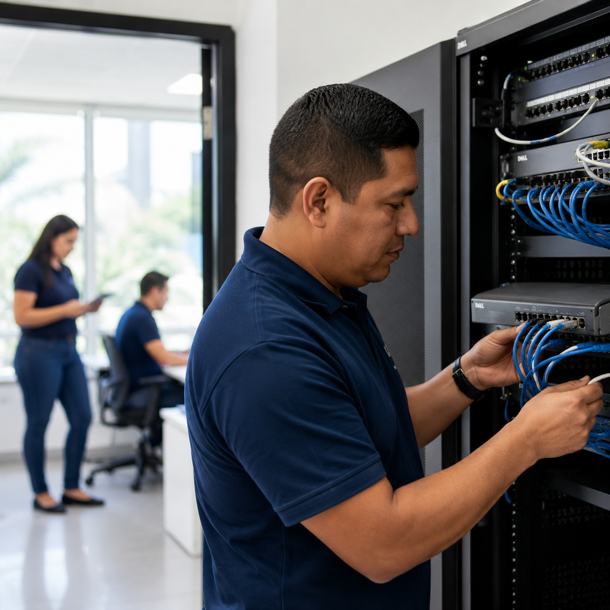 Oficina de gobierno con infraestructura de datos soberana