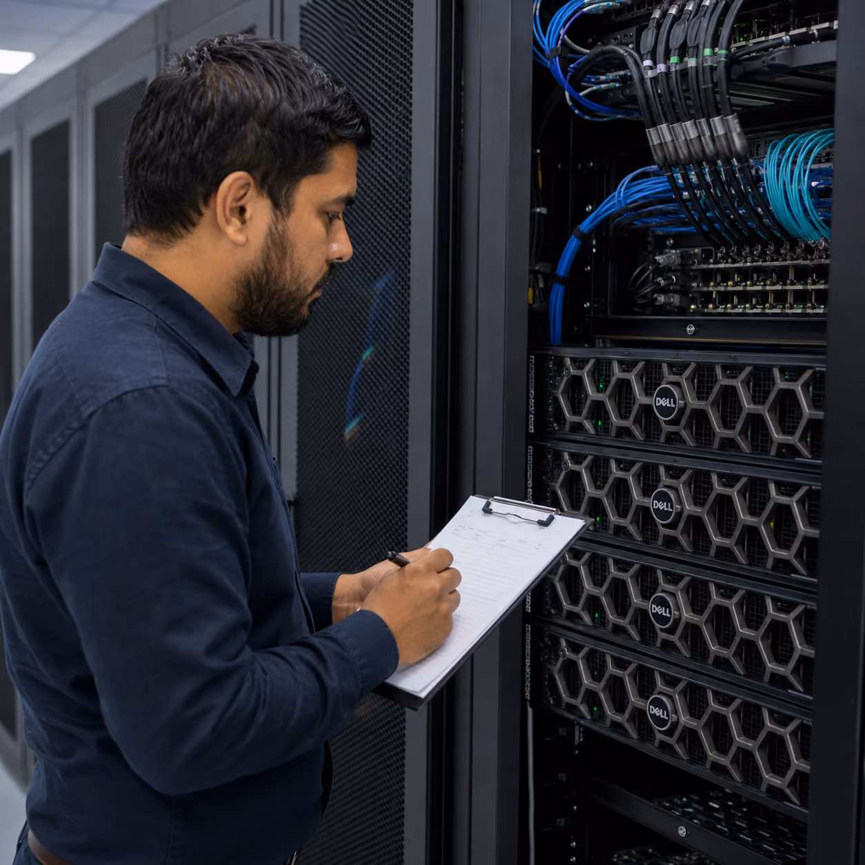 Oficina de gobierno con infraestructura de datos soberana