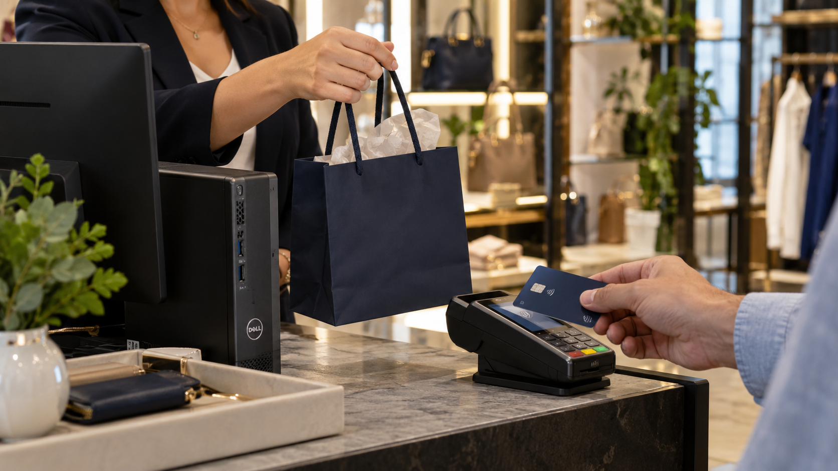 Transacción de punto de venta en tienda retail
