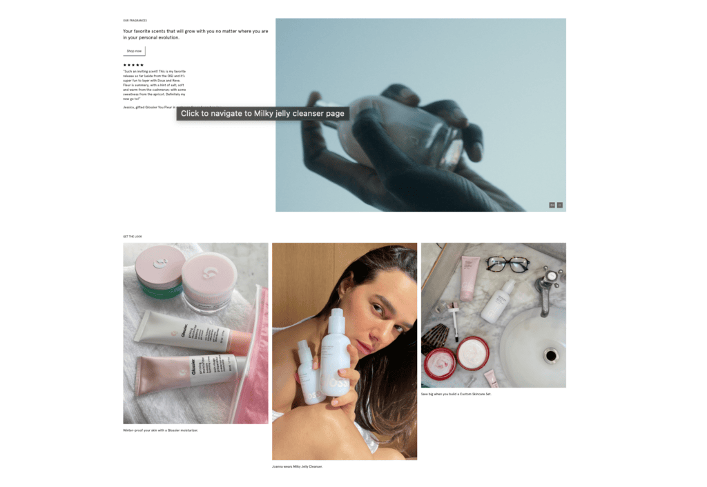 2026 design trends example: Glossier