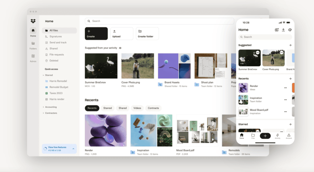 Data visualization example: Dropbox