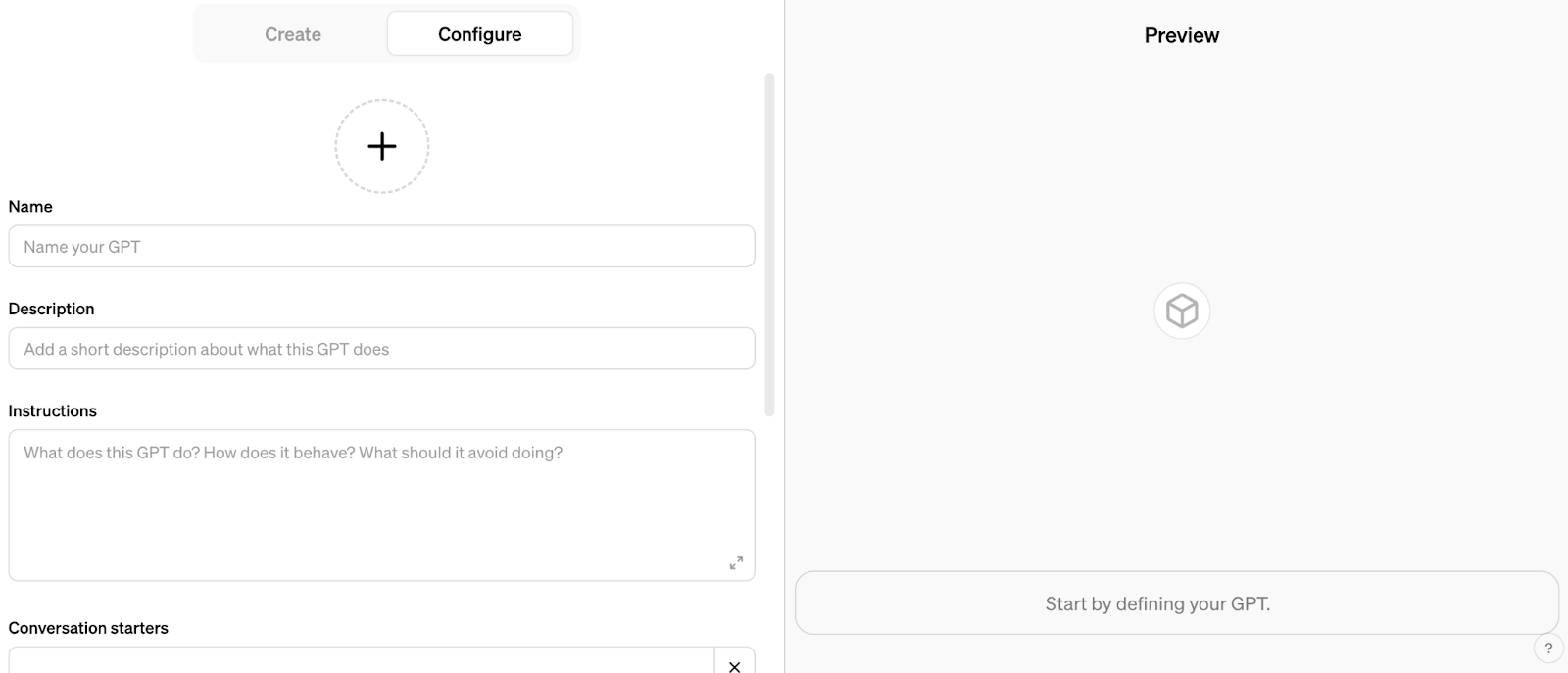 GPT Builder screenshot 