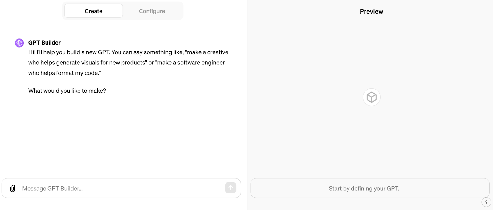 ChatGPT's GPT Builder screenshot website