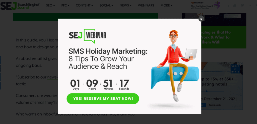Lead magnets: Webinar example