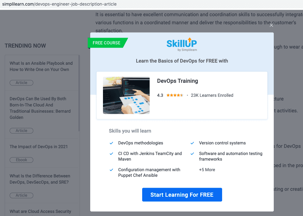 Free virtual course example