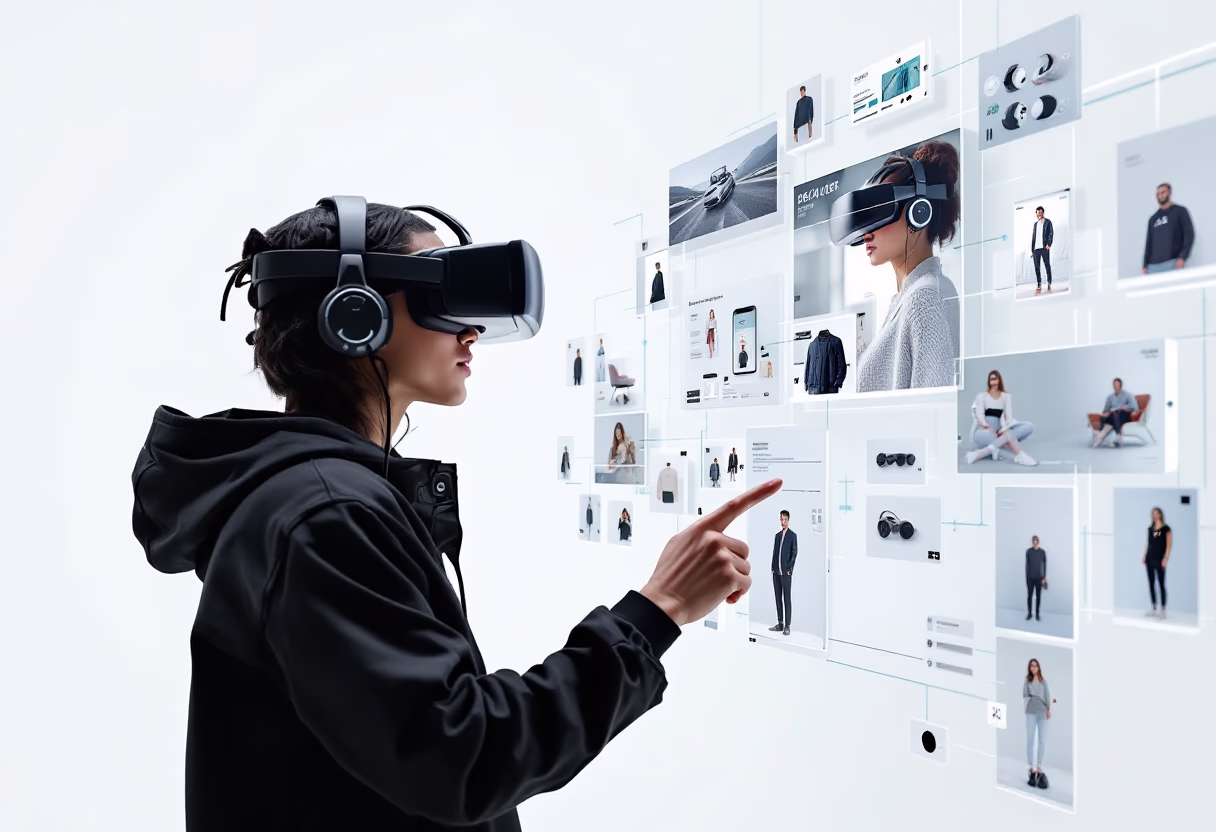 image of augmented reality service demonstration in retail