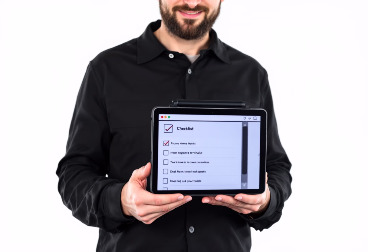 image of checklist form for home inspector