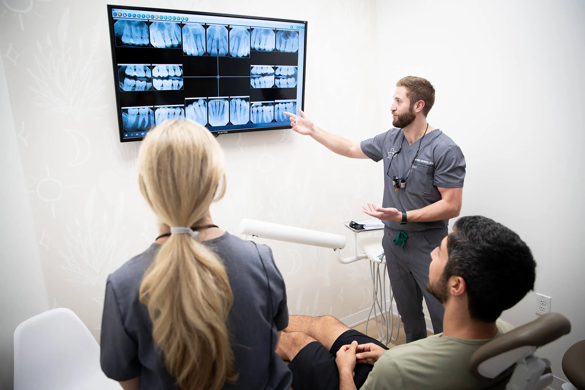 model of tooth being sealed with laser and filling