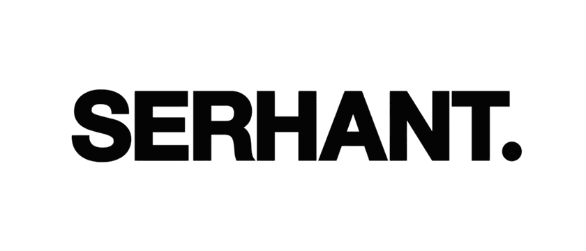 Text logo displaying the word 'SERHANT.' in bold black letters with a period at the end.
