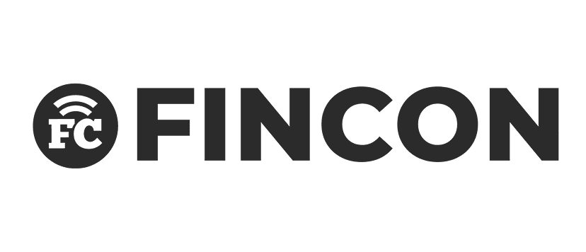 FINCON logo with FC letters inside a circle and a wireless signal icon above FC.