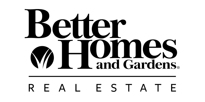 Better Homes and Gardens Real Estate logo in black text with a leaf graphic.