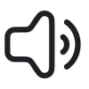 Icon of a speaker with sound waves indicating volume is high.