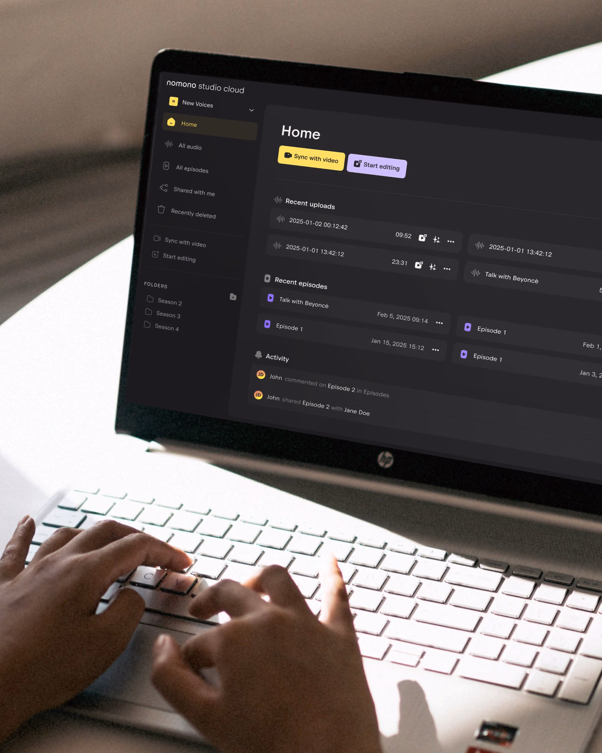 Audio waveform editing in the Nomono app