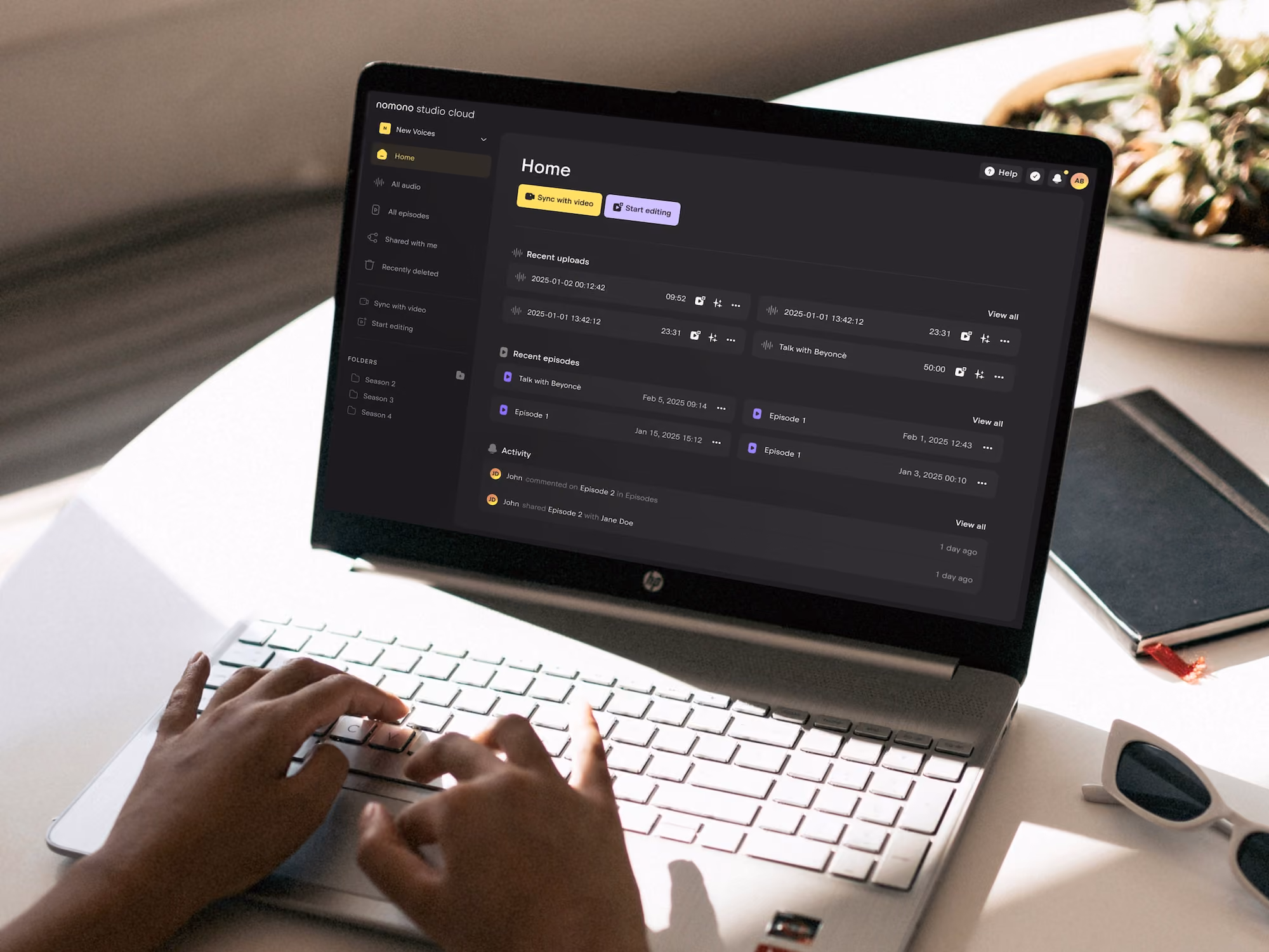 Audio waveform editing in the Nomono app