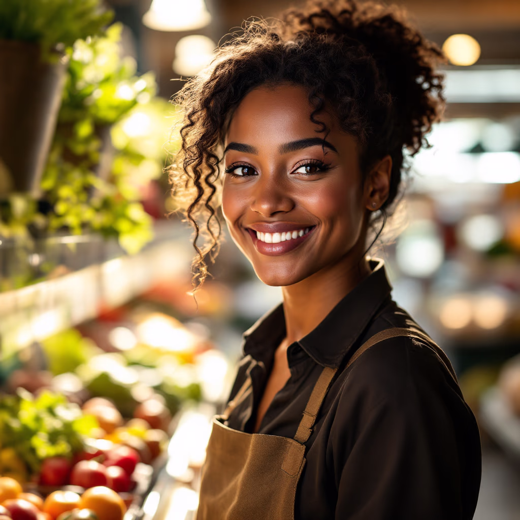 [headshot] image of customer (for a grocery store)