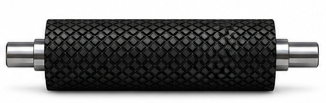 Rouleau à rainure diamant / quadrillé — diamond grooved rubber roller — Soremag, Québec