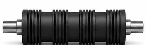 Rouleau à rainures étagées — step and plunge grooved roller — Soremag, Québec