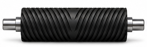 Rouleau à rainure en arête de poisson — herringbone grooved roller — Soremag, Québec