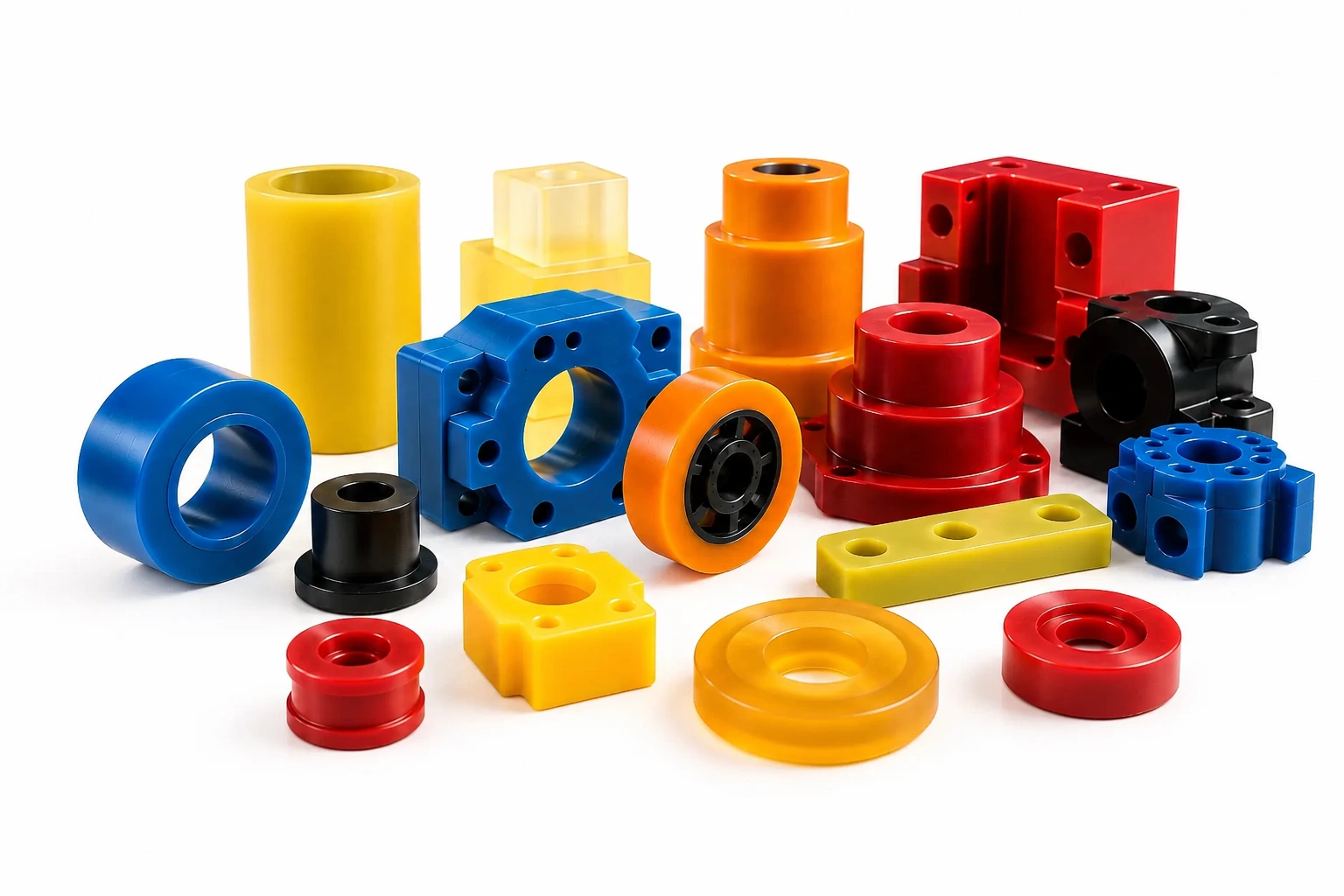 Assortiment de pièces moulées en polyuréthane fabriquées sur mesure pour des applications industrielles exigeantes au Québec