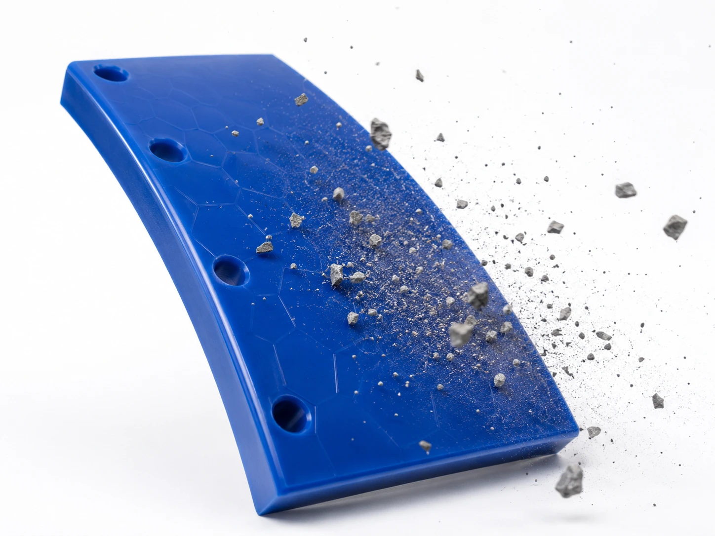 Plaque d'usure en polyuréthane rouge coulé à chaud résistant à l'abrasion, projections de roche — Soremag Québec