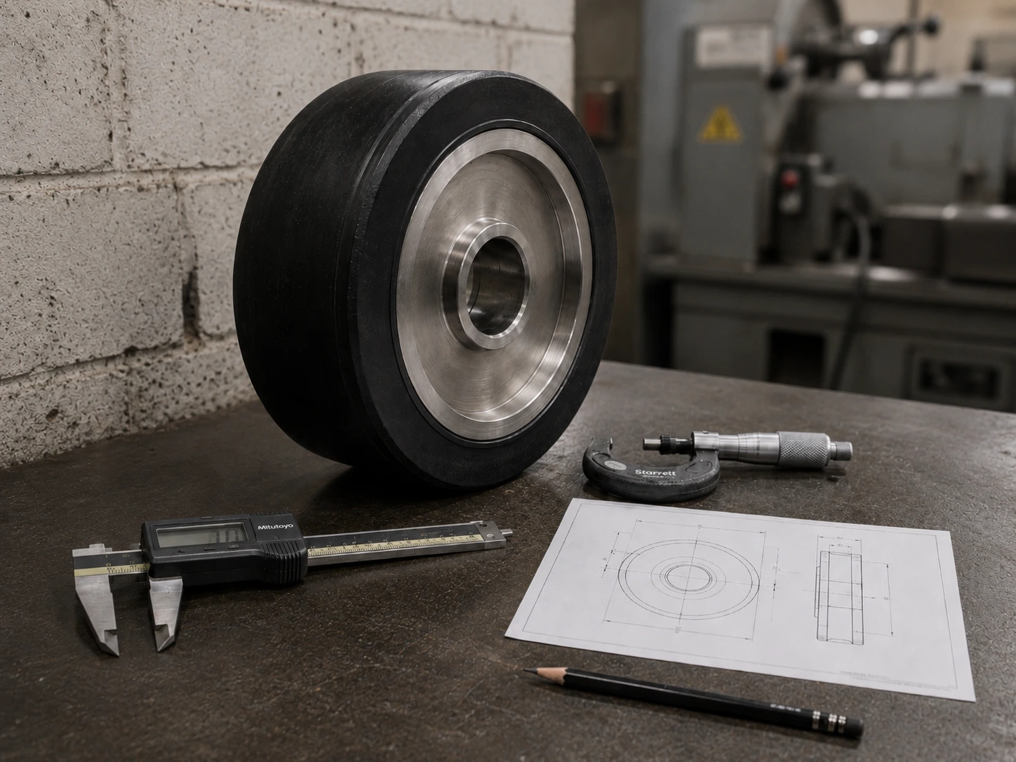 Mesure de la géométrie d'une roue au pied à coulisse — reverse engineering de roue sur mesure chez Soremag