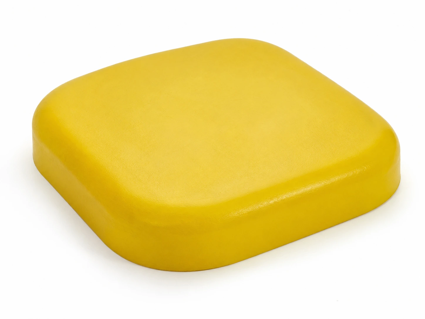 Tampon carré en polyuréthane jaune à coins arrondis, coussin d'appui coulé du souple au ferme selon la charge