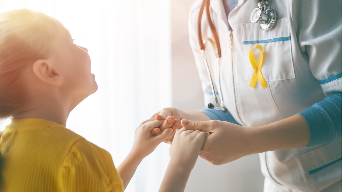 Girl patient listening to a doctor in medical office.