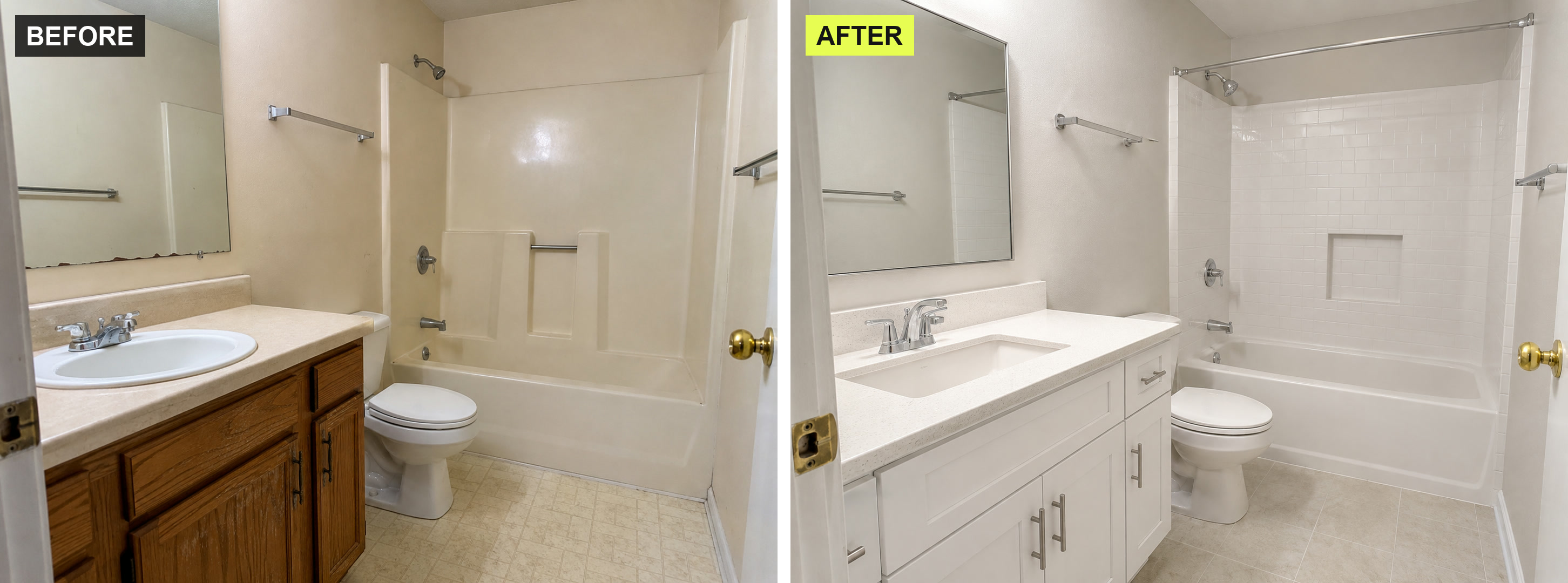 Accessible tub-shower with grab bars by Coastal Builders Associates