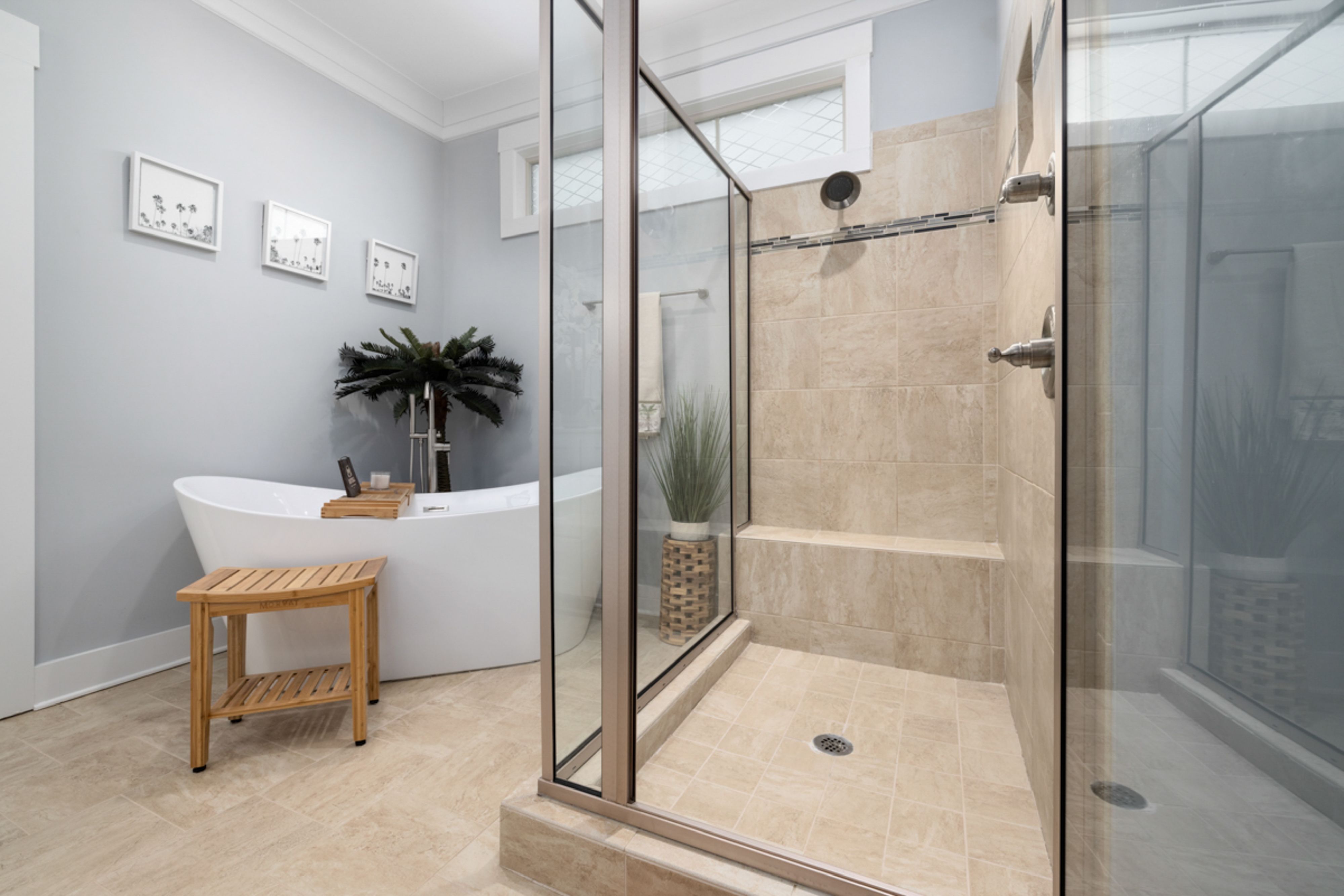 Glass shower enclosure