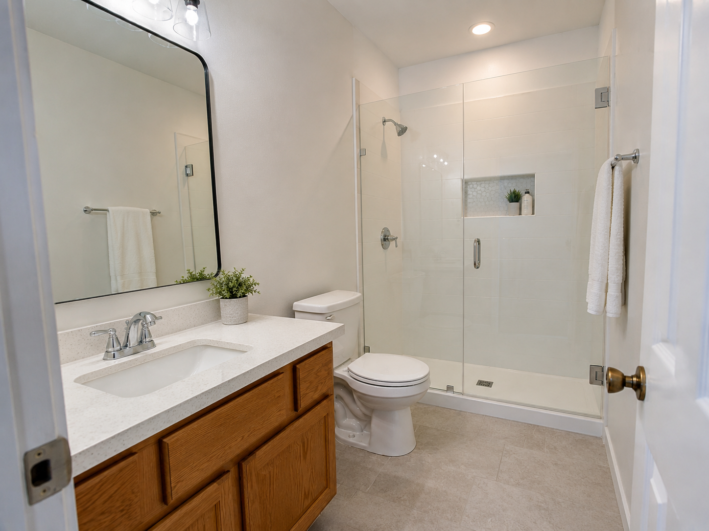 Bathroom after remodel by Coastal Builders Associates