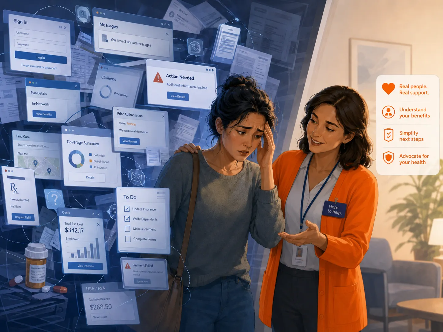 image of pharmacist explaining medication to a customer