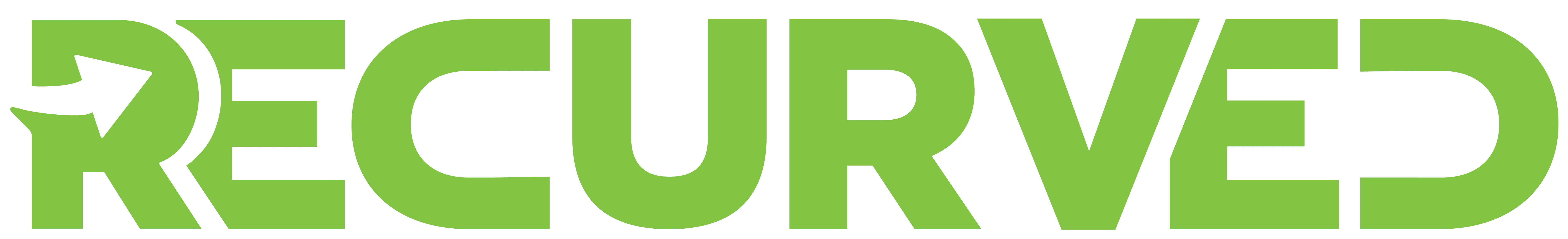 Green text logo reading RECURREVED with a stylized circular arrow integrated in the letter R.