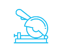 A blue component icon