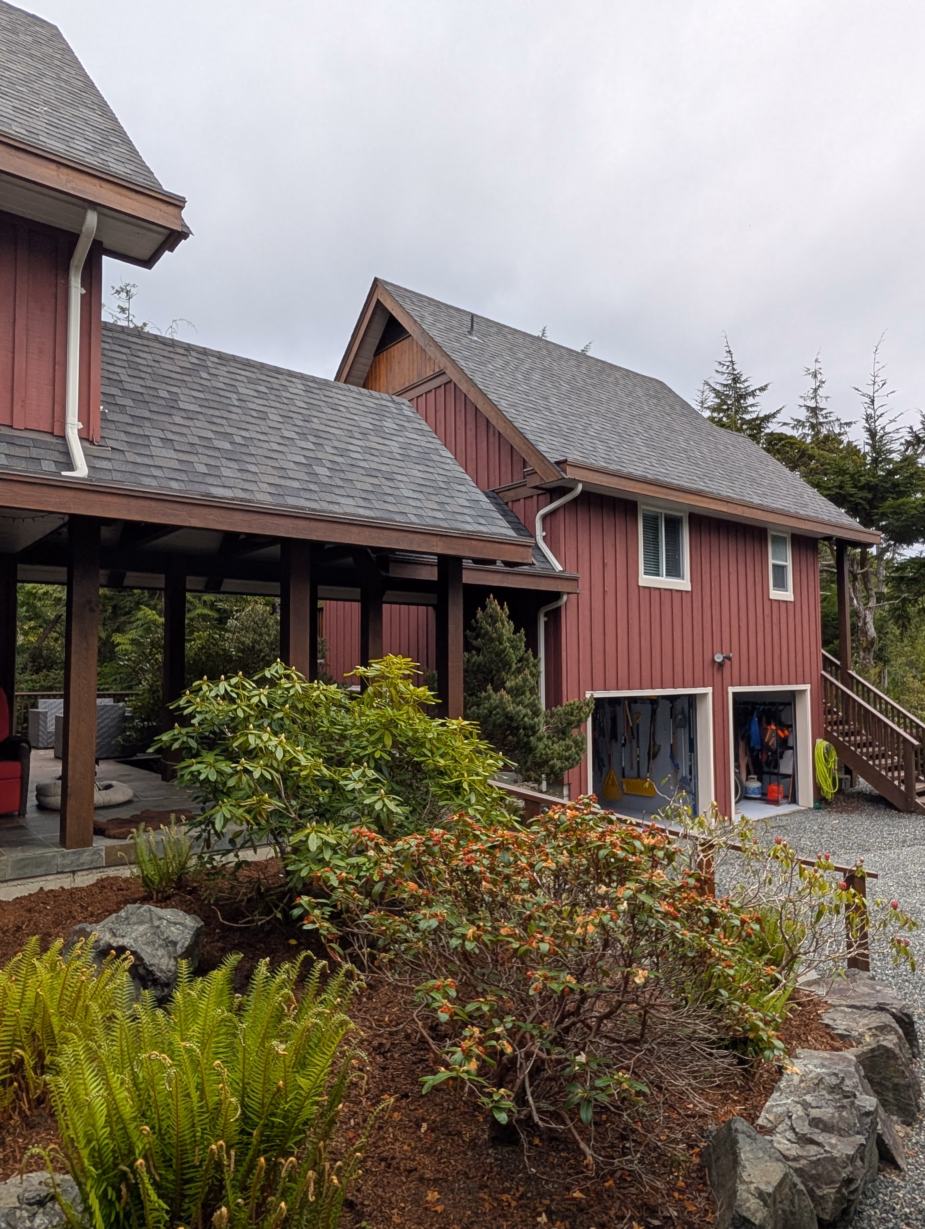 Rainstone Developments contemporary custom home garage in west coast style