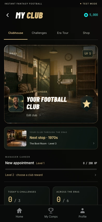 My Club: your retro clubhouse, manager, next room upgrade and career progression