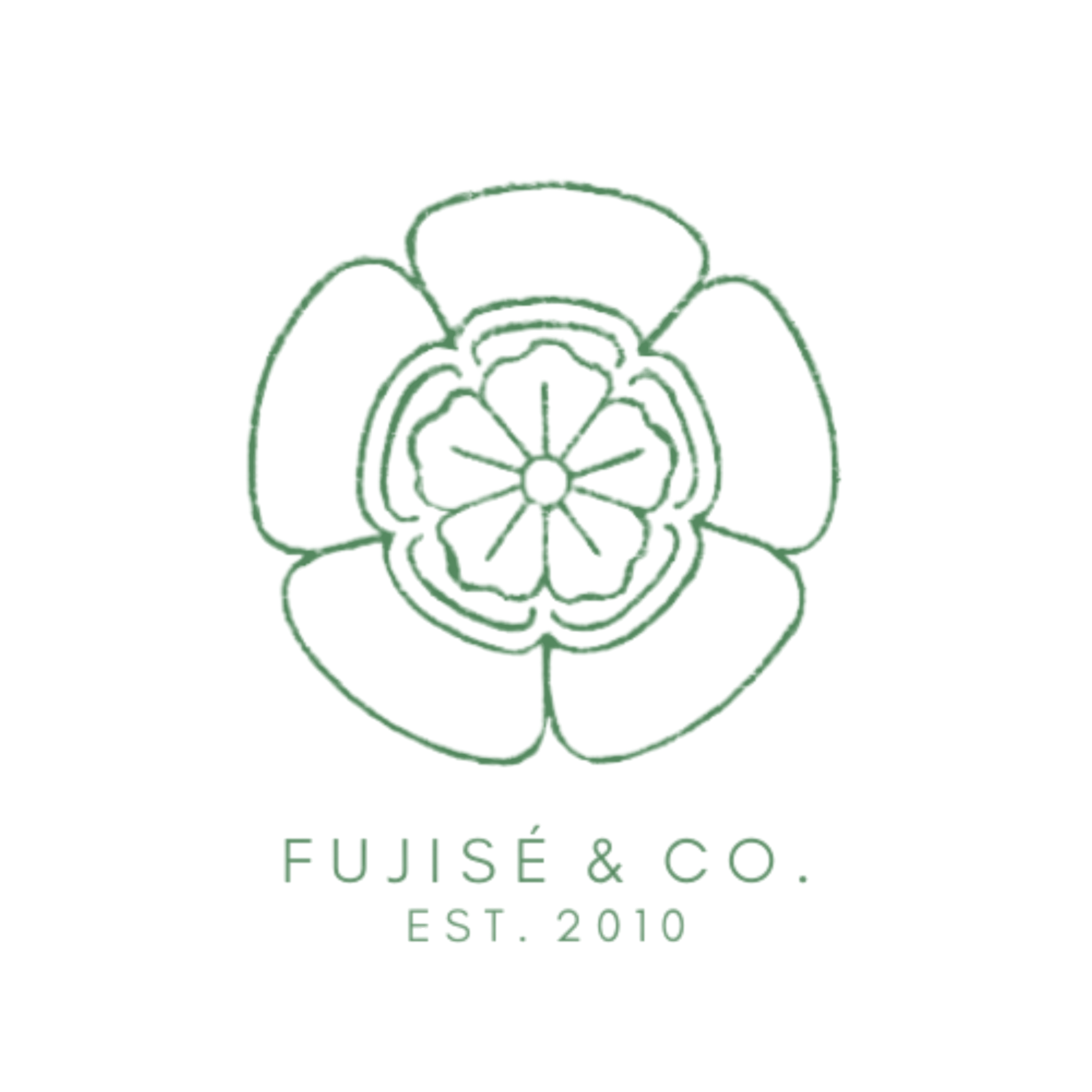 Fujisé & Co. Bookkeeping & Accounting Firm Logo.  A Japanese family crest. 
