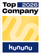 Kununu Top Company Badge 2026: Anerkennung für herausragende Arbeitgeberqualität in moderner AVIF-Bilddatei.