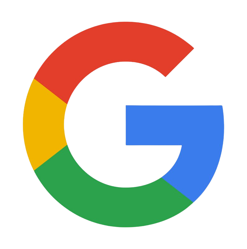 Multicolored Google 'G' logo with red, yellow, green, and blue segments on a transparent background.