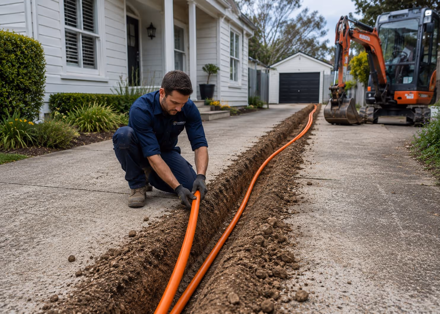 Underground electrical cable trench excavation Sydney