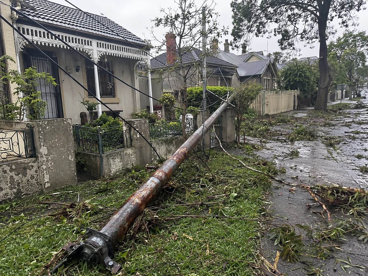 Private power pole installation rural Sydney Hills District