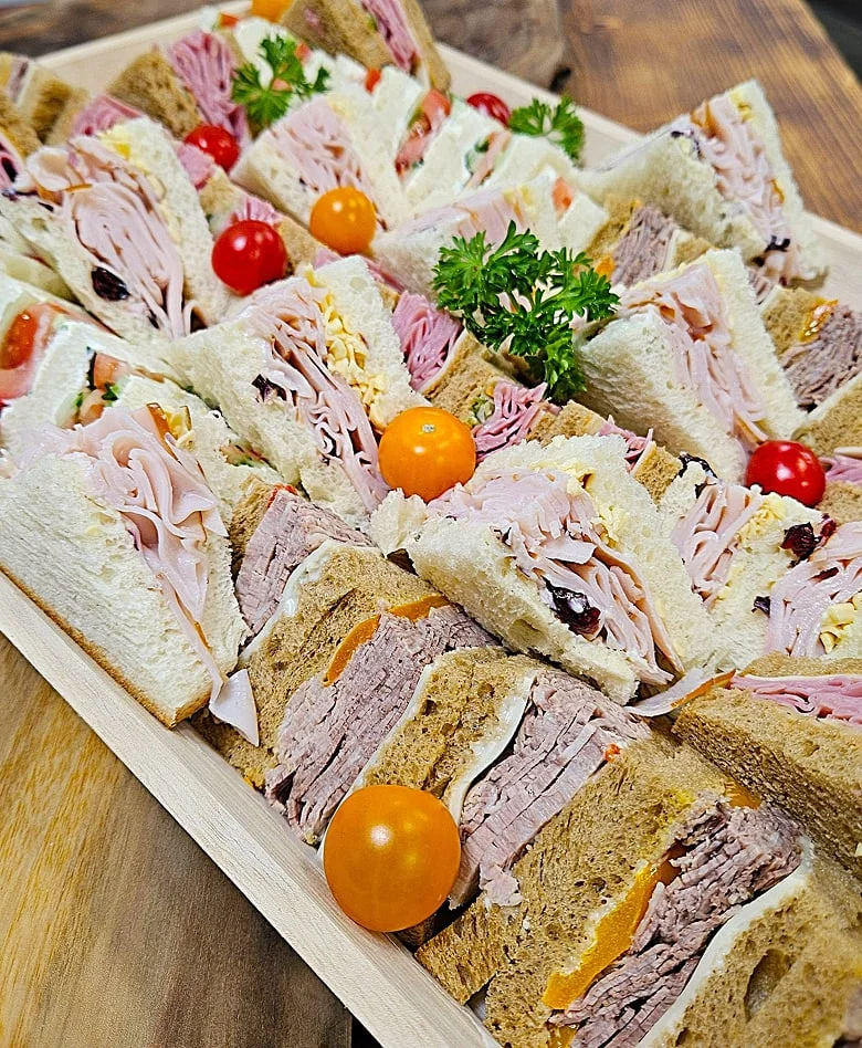 Tea sandwiches on the plate 