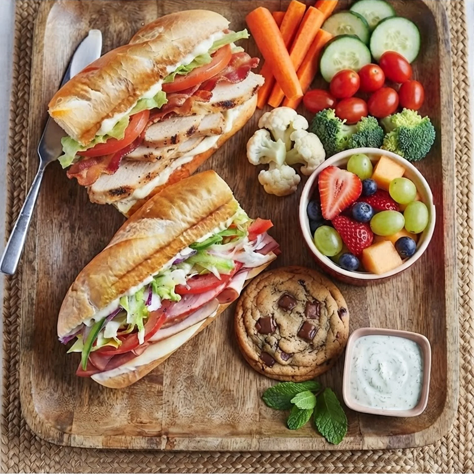 Deli Sandwich Cuted in Half
