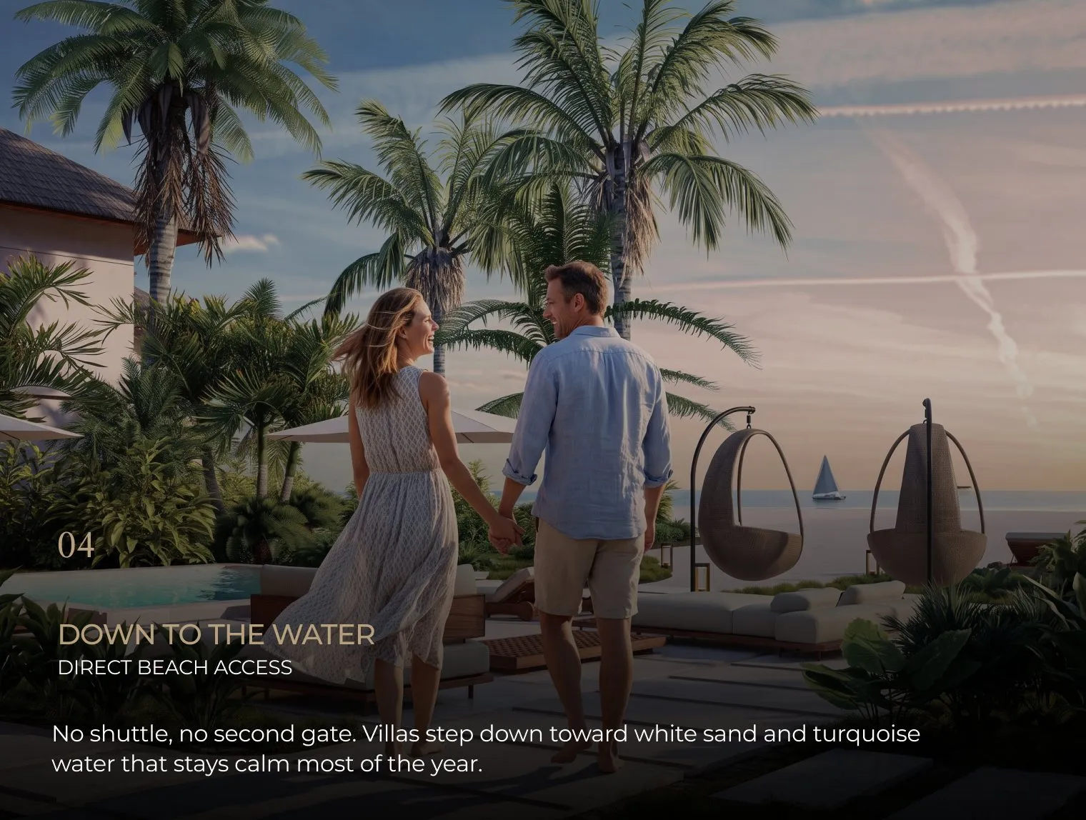 Down to the water — direct beach access