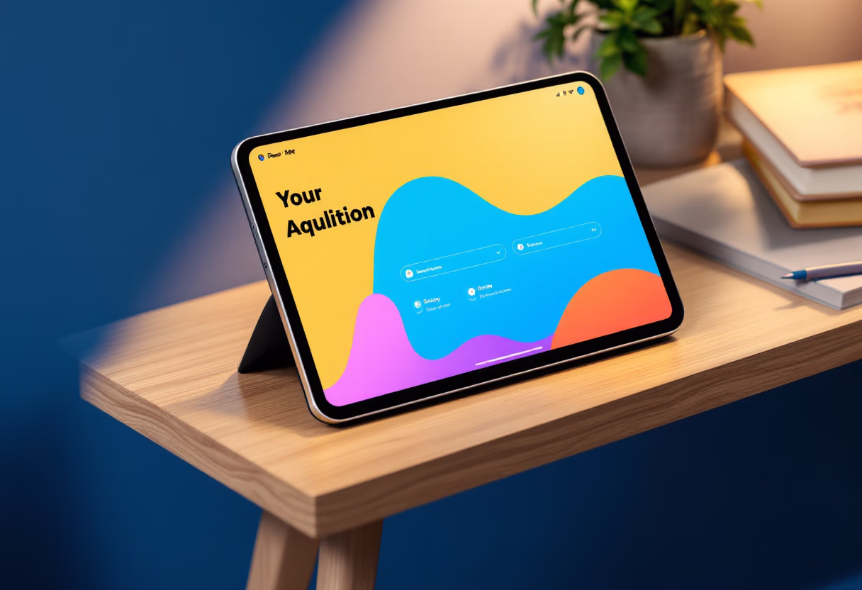 [interface] image of a tablet with an educational app (for edtech)