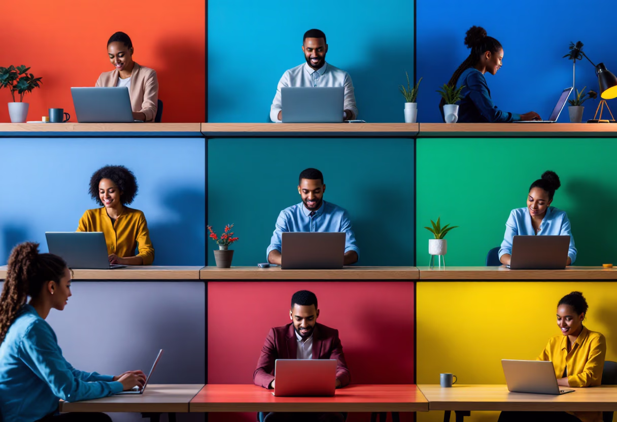 image of students attending an online class (for a edtech)