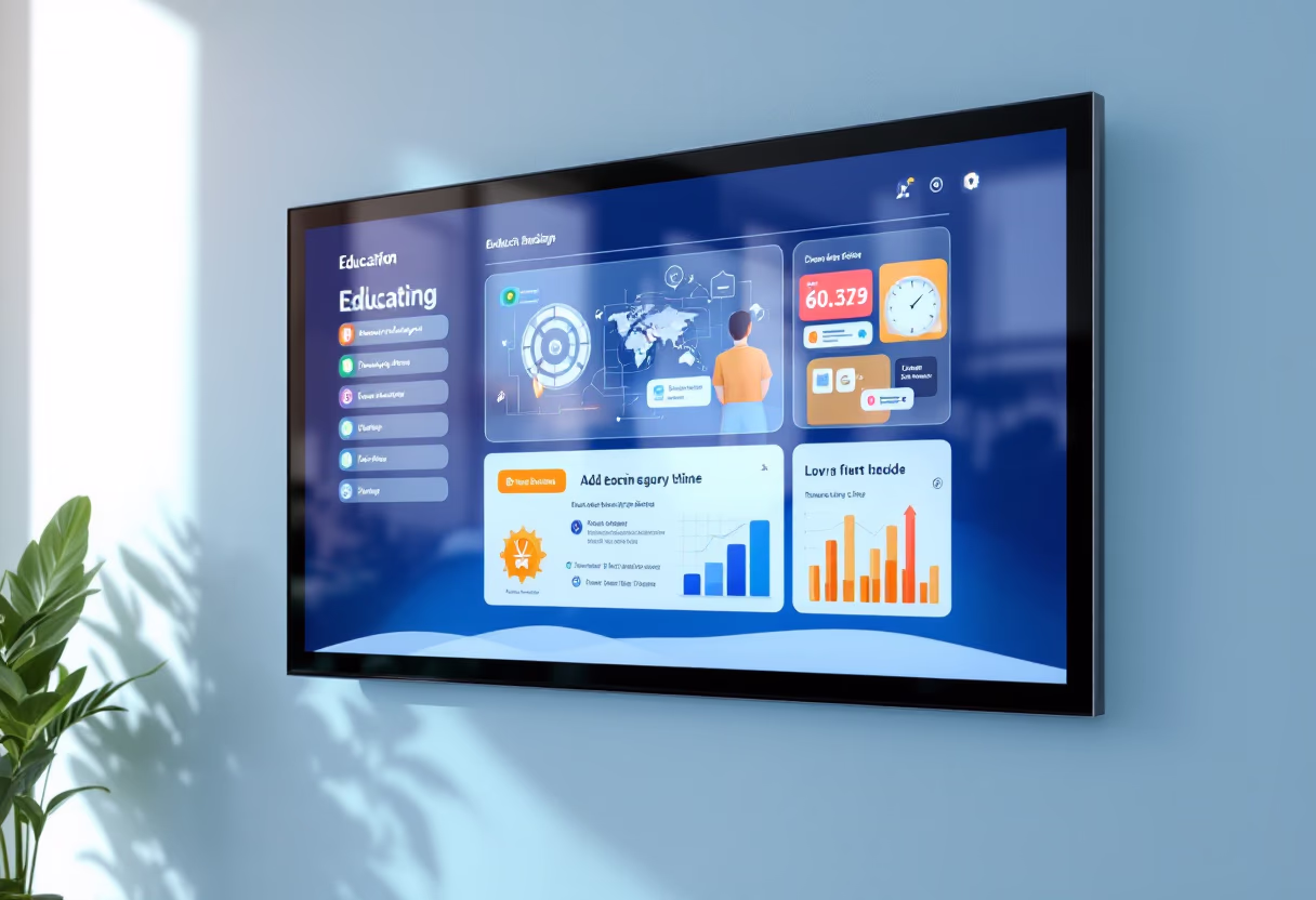 interactive educational tool on wall mount