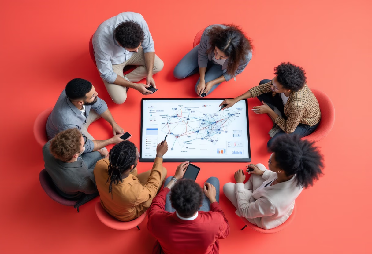 image of an office collaboration scene (for a mobility and transportation)