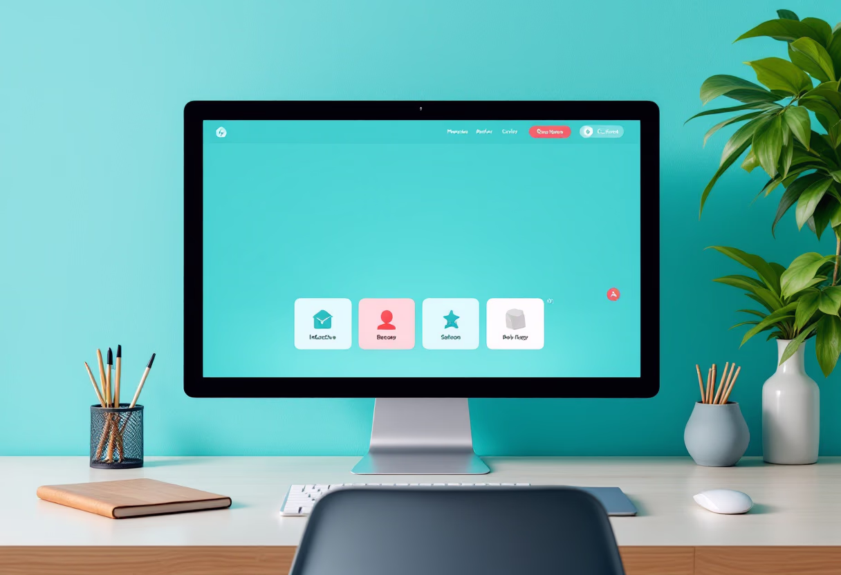 image of a computer showcasing educational software (for edtech)