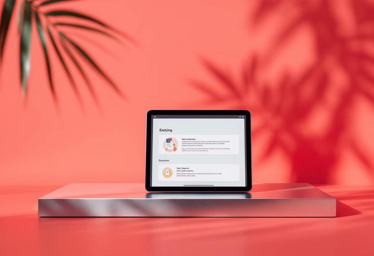 [interface] image of a tablet with an educational app (for edtech)